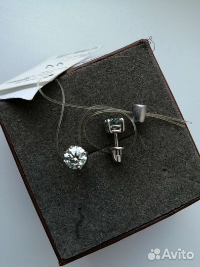 Пуссеты 2Ct Серьги 2,5Ct Муассанит реальный