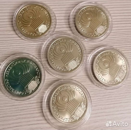 1 рубль 2001 снг Пушкин 1999 символ 2014 UNC