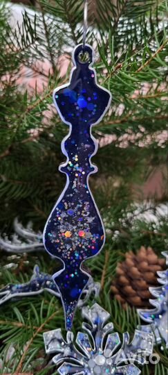 Елочные игрушки ручной работы из эпоксидной смолы