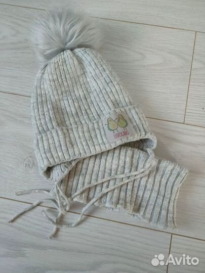 Комплект зимний,шапка +снуд для девочки 5-7 лет