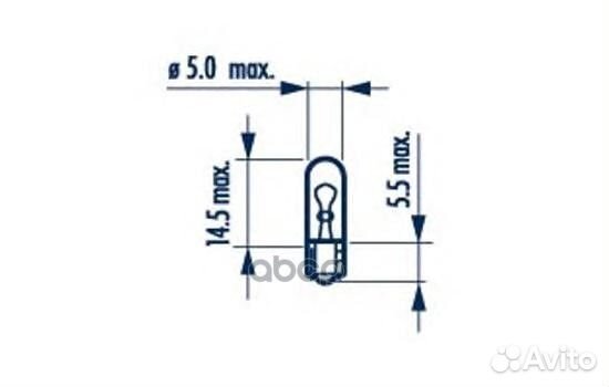 Лампа W2,3W 12V NVA CP (10) standard 17073 1707