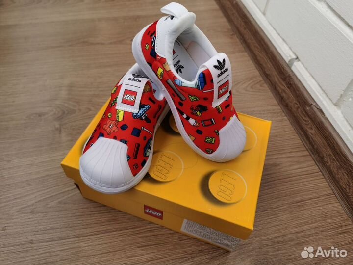 Кроссовки детские слипоны Adidas superstar Lego 25