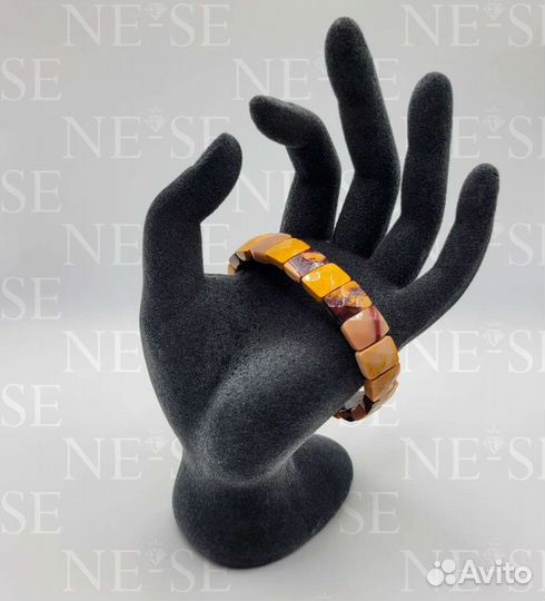 Браслет Яшма-унакит 19см