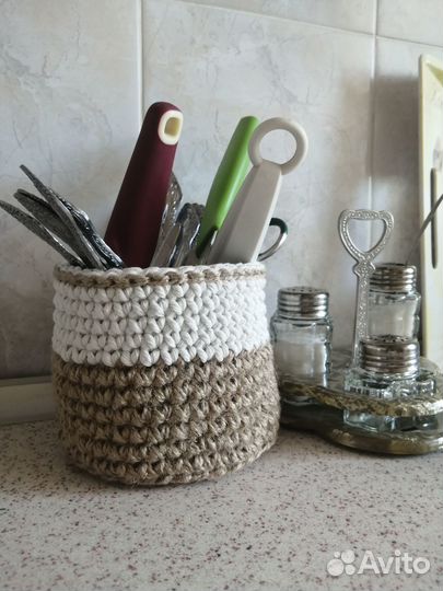 Коврик из джута, корзина, салфетка