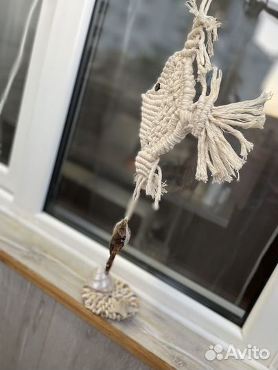 Панно в технике макраме «Рыбки«