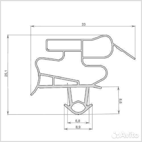 Резина для холодильников LG 80х57 см