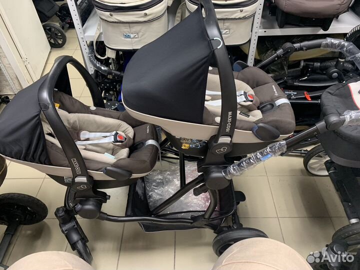 Коляска 3 в 1 для двойни на гарантии mikado