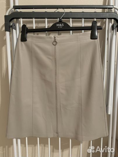 Юбка Elis 42 размер светло серая экокожа