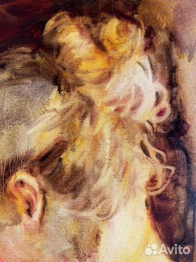 Картина маслом с девушкой со спины холст стильная