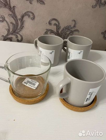 Подставка для чашек IKEA Икея пробковая 3шт