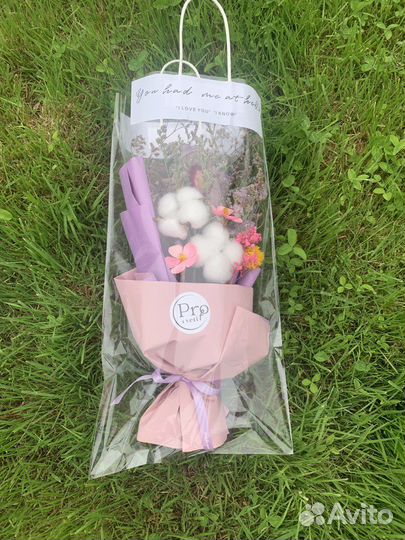 Подарок маме комплимент букет из сухоцветов