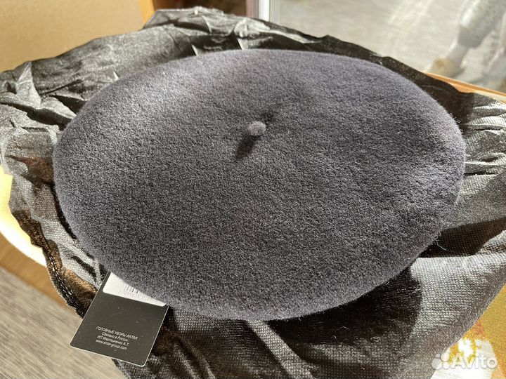 Берет женский шерсть, на кожаной резинке