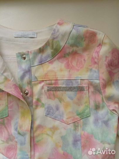 Джинсовый костюм для девочки на рост 146