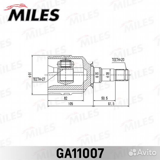 Шрус Toyota Camry MCV20/SXV20 1996-2001 внутр. Лев