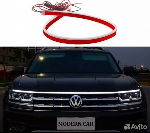 Динамическая светодиодная лента для капота машины