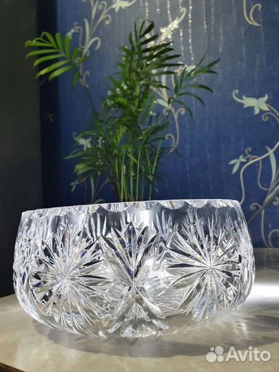 Хрустальная ваза большая СССР салатница конфетница