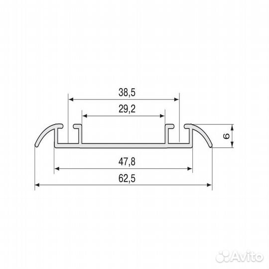 Венге темный глянец Направляющая нижняя 5,9 KR05