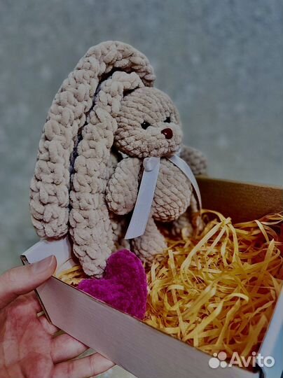 Вязаный зайка плюшевая ручной работы