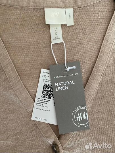 Новая футболка топ h&m 100% лён М