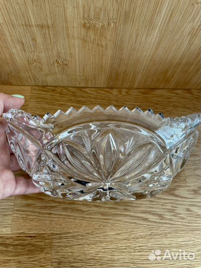 Хрустальный салатник Чехословакия