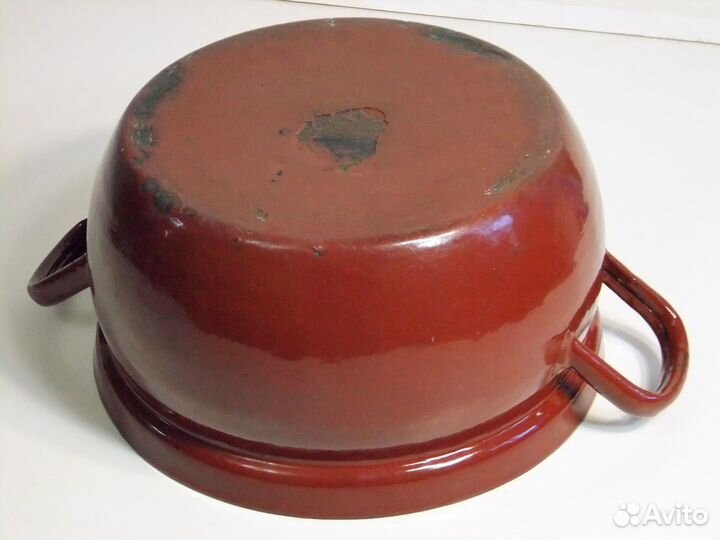 Кастрюля клеймо 10л старинная Германия эмалированн