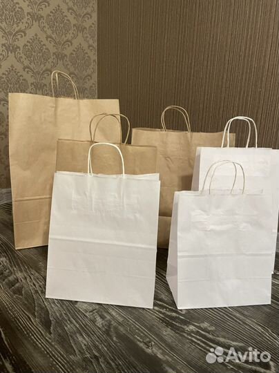 Крафтовые пакеты с ручками