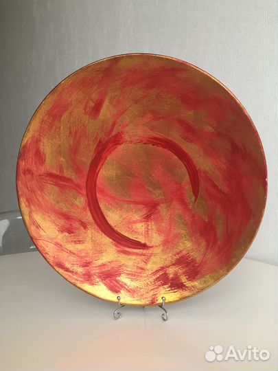 Блюда/тарелки с поталью. Можно под переделку - 4шт