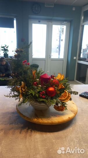 Новогодняя композиция на стол