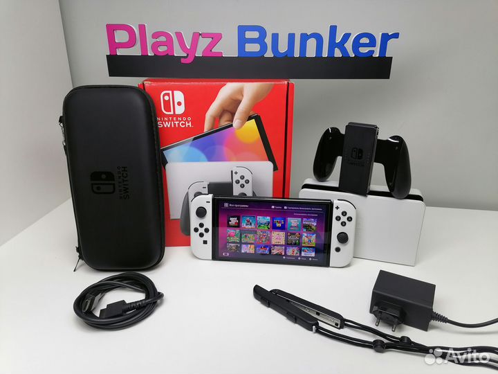 Nintendo Switch Oled 192gb Прошита+999игр/Белая