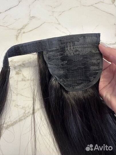 Волосы натуральные хвост (шиньон)