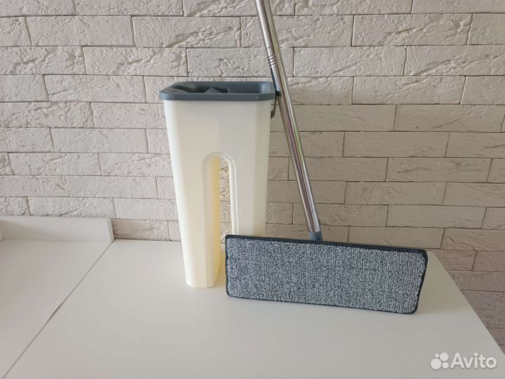 Швабра с ведром отжимом +2 насадки в подарок