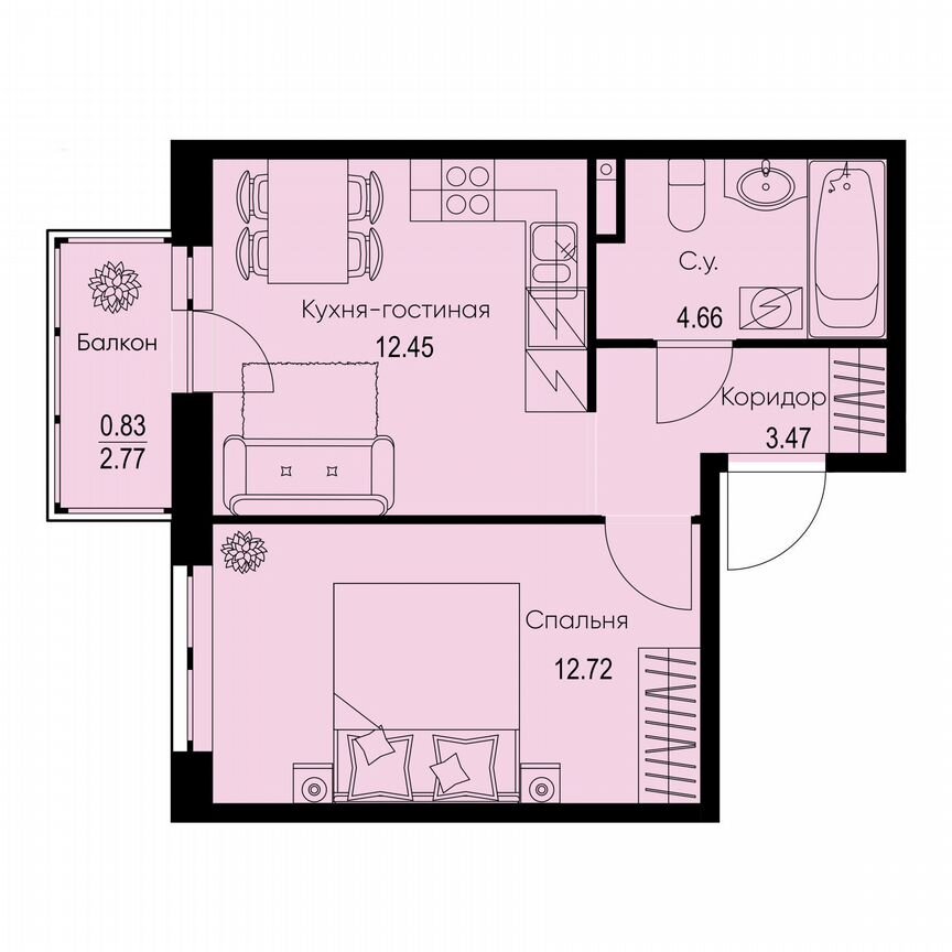 1-к. квартира, 34,1 м², 2/9 эт.