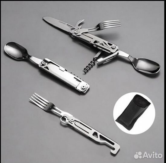 Мультитул походный. Складные столовые приборы