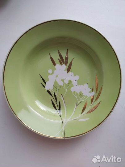 Тарелки глубокие 6 шт гроздь рябины Дулево1965