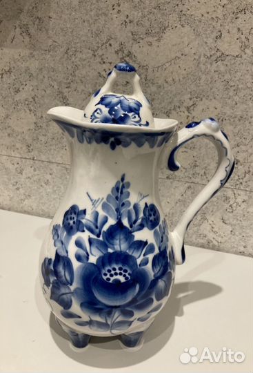 Кувшин Гжель.Фарфор.Новый