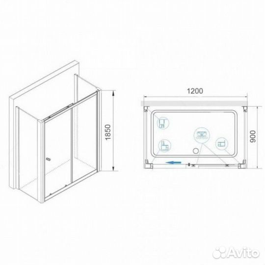 Душевой уголок RGW Classic CL-45 P (CL-12+2Z-050-1) 120x90