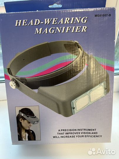 Лупа налобная со стеклянными линзами MG81007-B