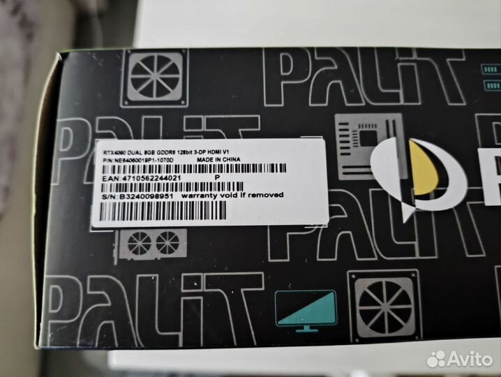 Видеокарта Palit GeForce RTX4060 Dual 8GB, новая