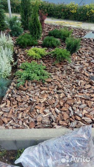 Сосновая мульча кора в мешках