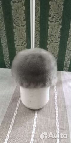 Шапка женская из голубой норки