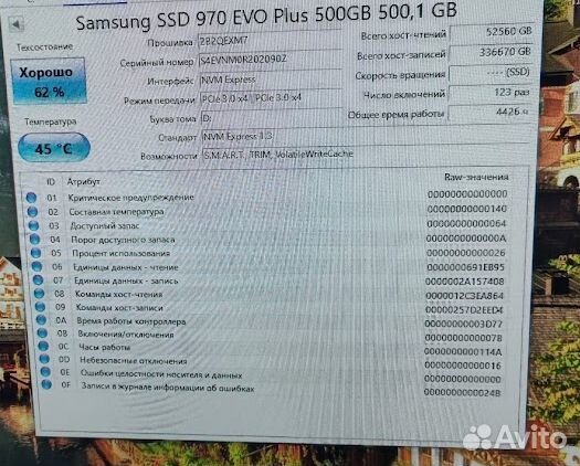 Samsung 970 EVO Plus 500 Гб