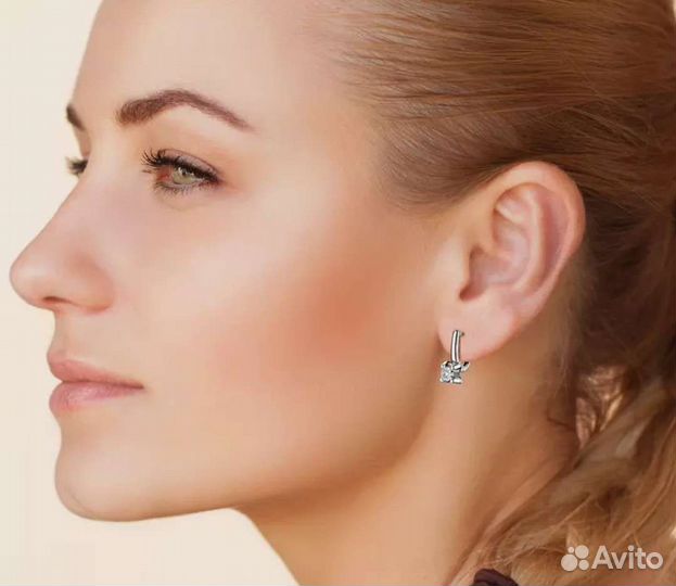 Серьги 1сt муассанит