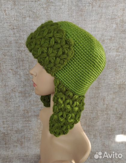 Шапка ушанка теплая ручная работа