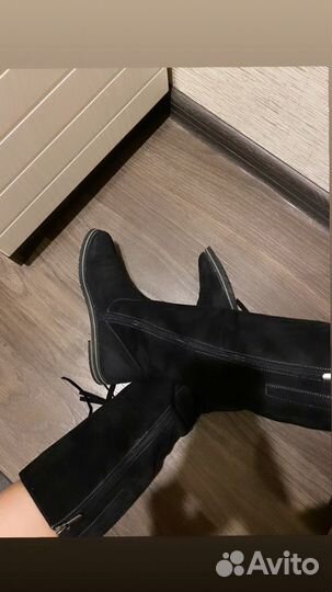 Сапоги натуральная замша трубы