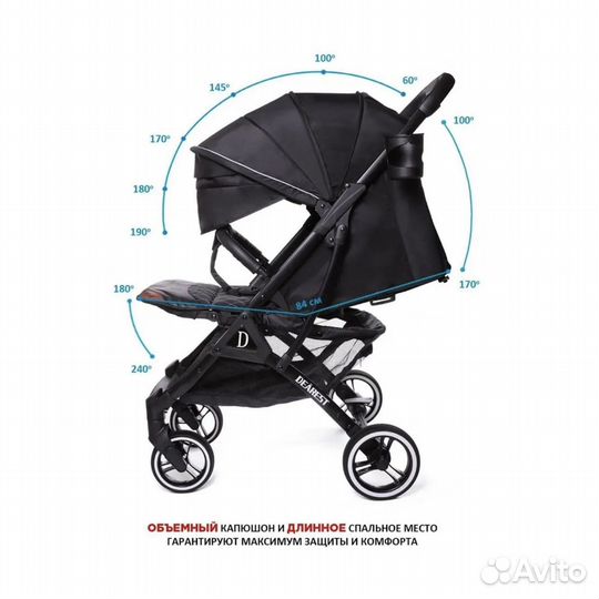 Коляска прогулочная Dearest 819 plus, черный