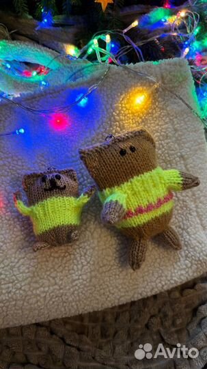 Брелок Котик вязаный