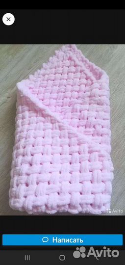Новый вязаный Плед+пинетки