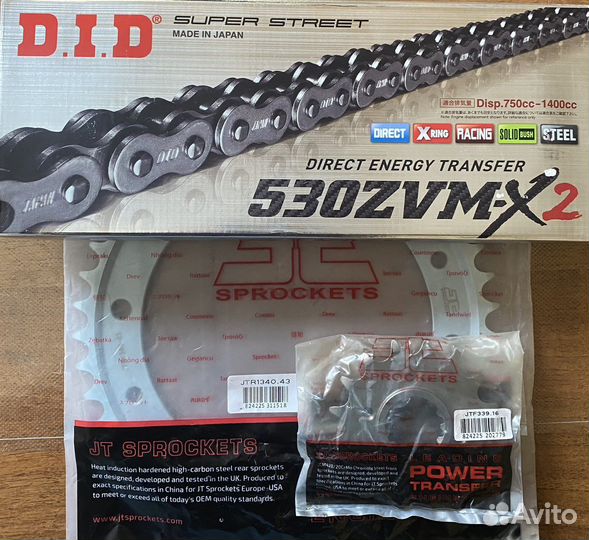 Комплект цепь и 2 звезды honda VFR 800 98-20