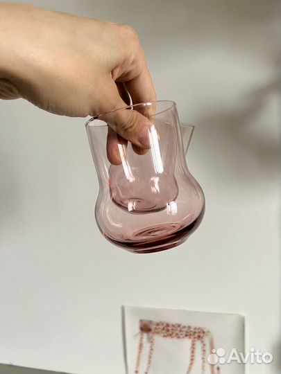 Стаканы розовое стекло СССР
