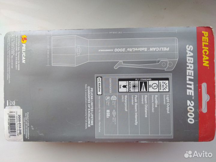 Фонарь Pelican 2000 SabreLite Flashlight